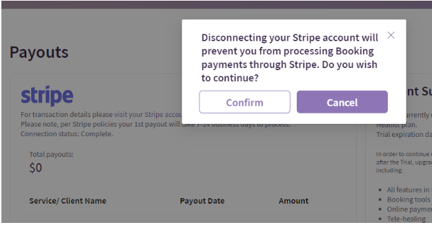 disconnecting changing your stripe acct 3